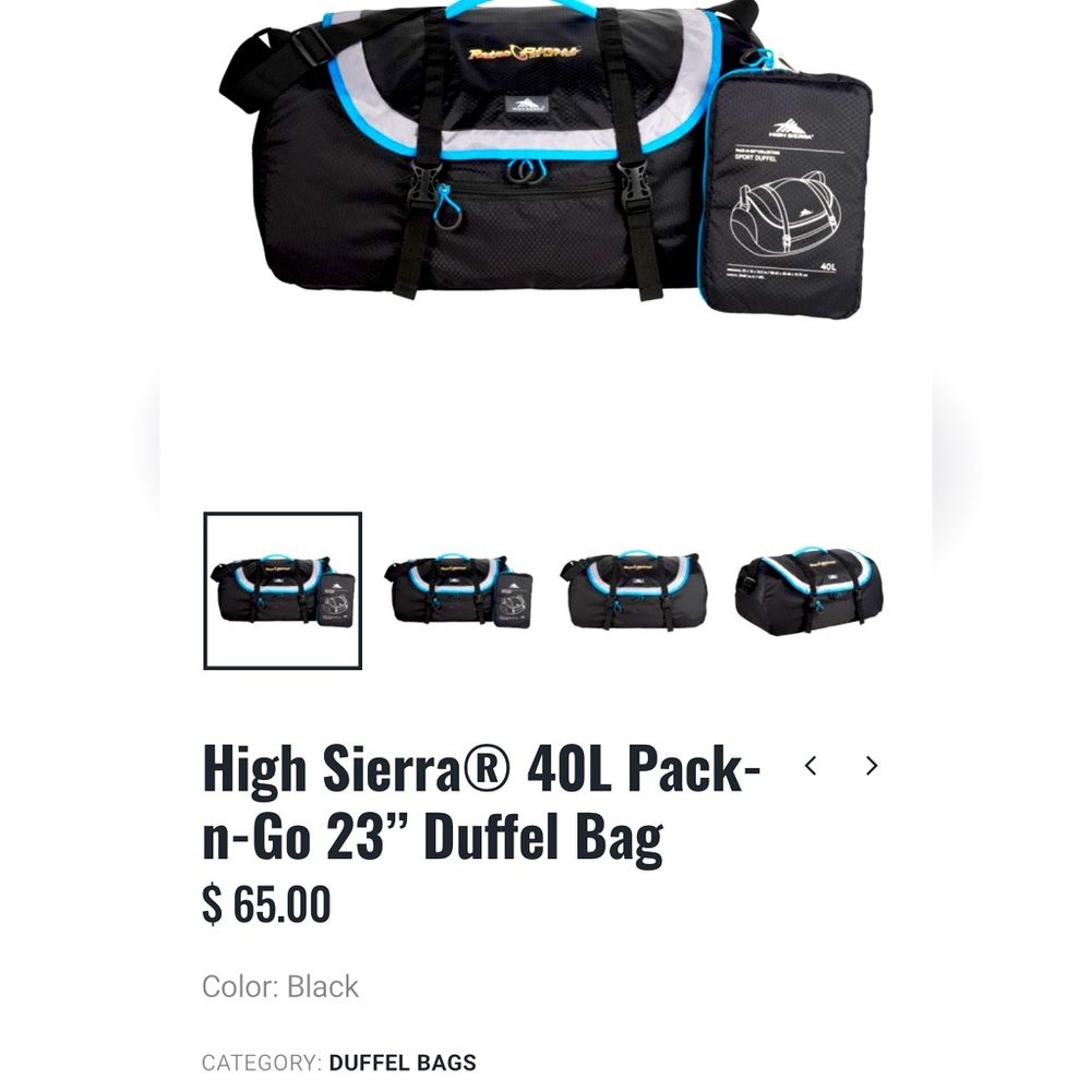 High Sierra Pack N Go Collection Sport Duffel
